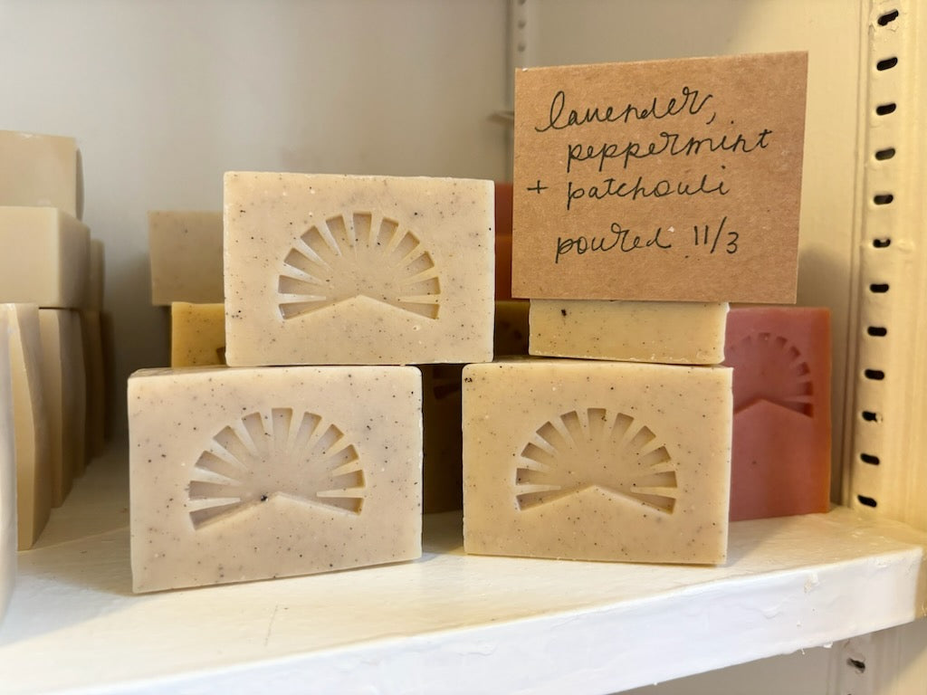 Ground Coffee Soap - Peppermint + Lavender + Patchouli